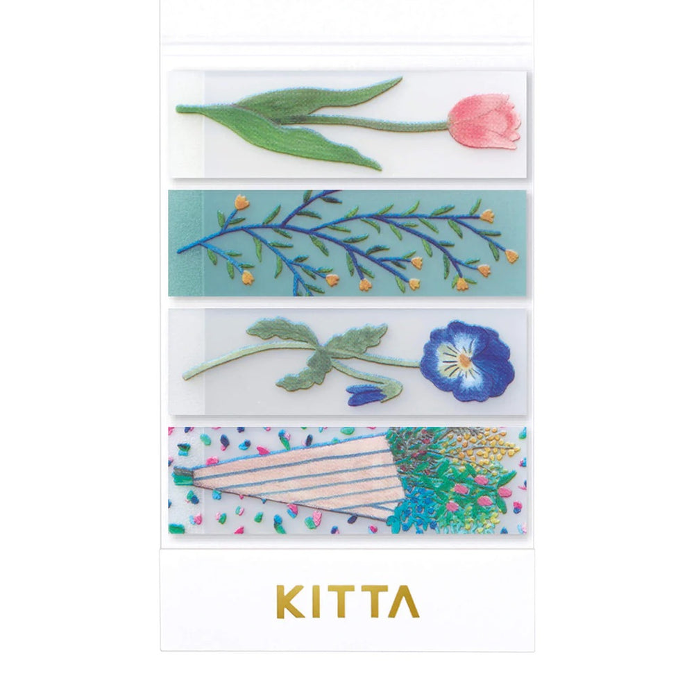 KITTA Masking Tape in Clear Flower — KITTA masking tape — decorative paper tape for journaling and scrapbooking, at Cityluxe Singapore