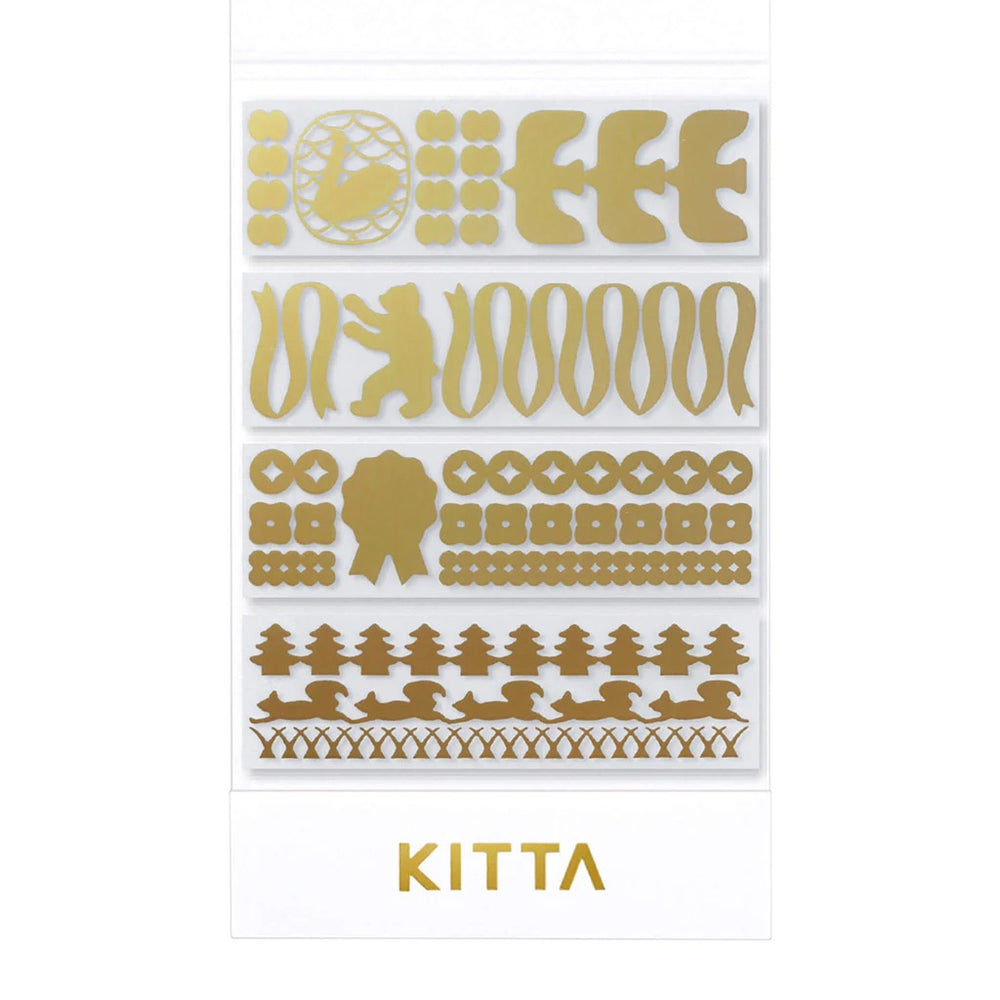 KITTA Masking Tape in Clear Parts (Gold Foil) — KITTA masking tape — decorative paper tape for journaling and scrapbooking, at Cityluxe Singapore