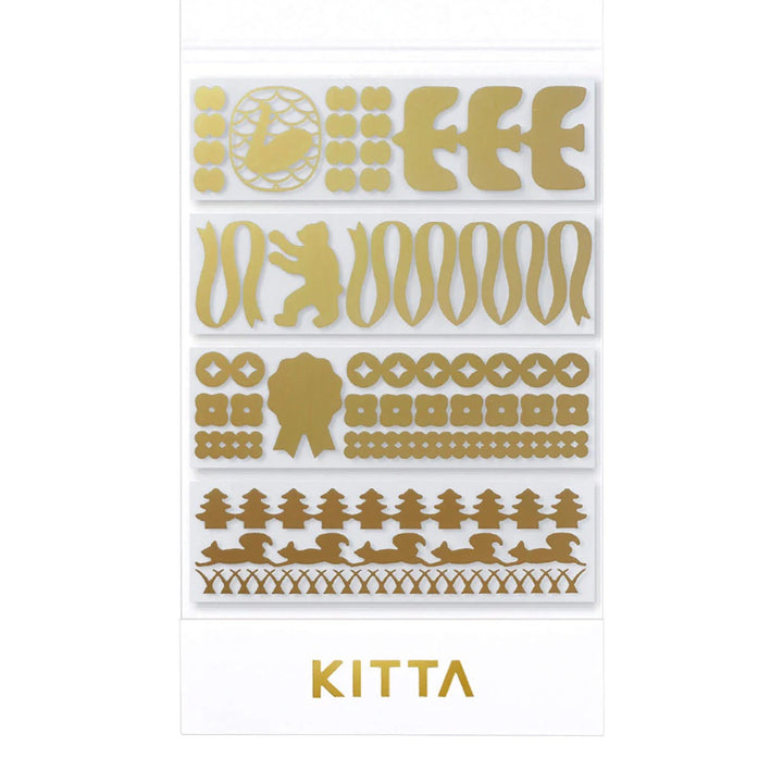 KITTA Masking Tape in Clear Parts (Gold Foil) — KITTA masking tape — decorative paper tape for journaling and scrapbooking, at Cityluxe Singapore