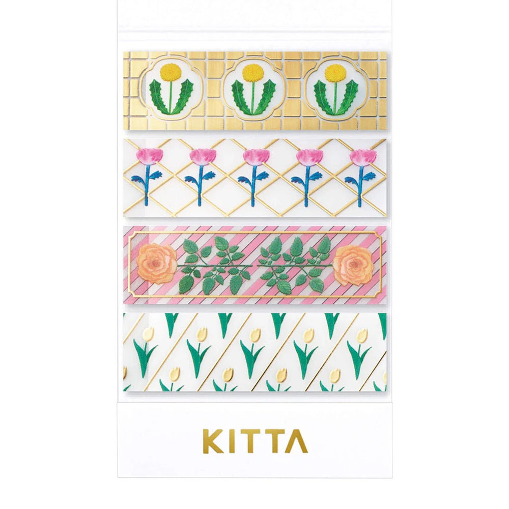 KITTA Masking Tape in Clear Gift (Gold Foil) — KITTA washi tape — decorative Japanese paper tape for journaling, at Cityluxe Singapore