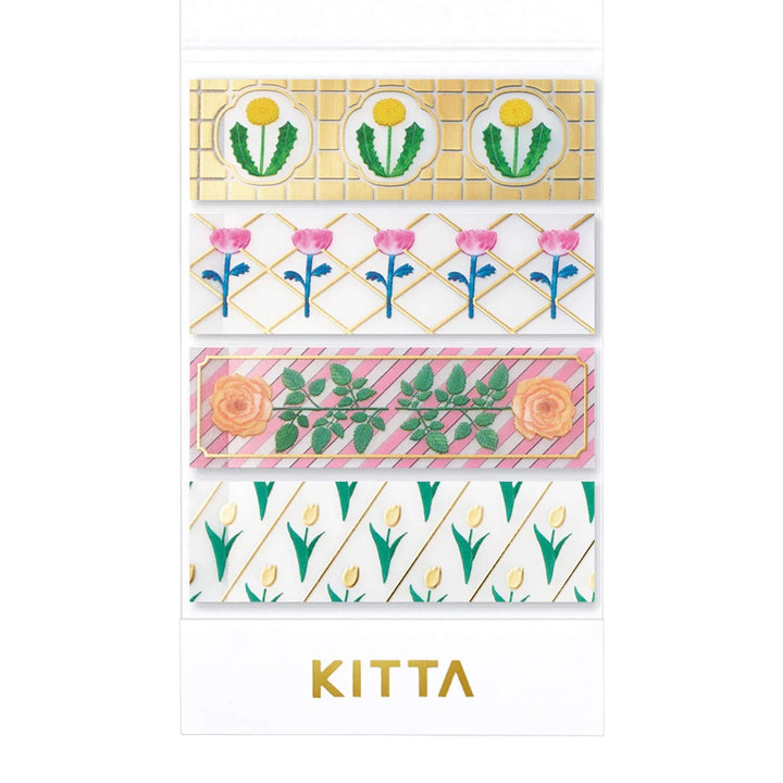 KITTA Masking Tape in Clear Gift (Gold Foil) — KITTA washi tape — decorative Japanese paper tape for journaling, at Cityluxe Singapore