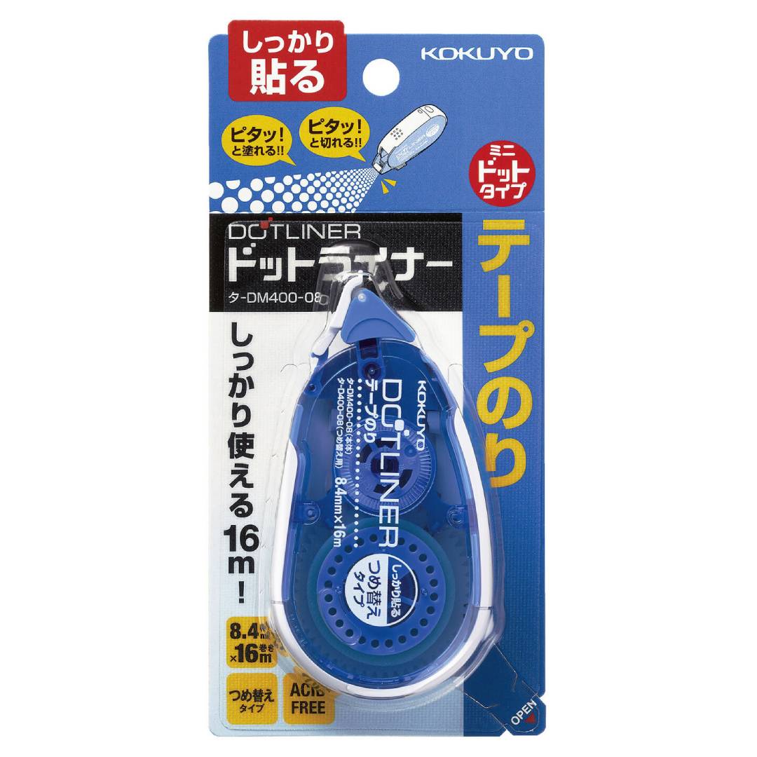 Kokuyo Dotliner Tape Glue Refill Tape Strong Adhesive in Blue