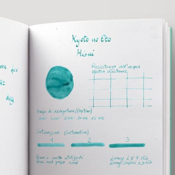 Load image into Gallery viewer, Kyoto Ink Kyo-no-oto Hisui 40ml Bottled Ink – Limited Edition turquoise jade ink inspired by Japanese kingfisher.
