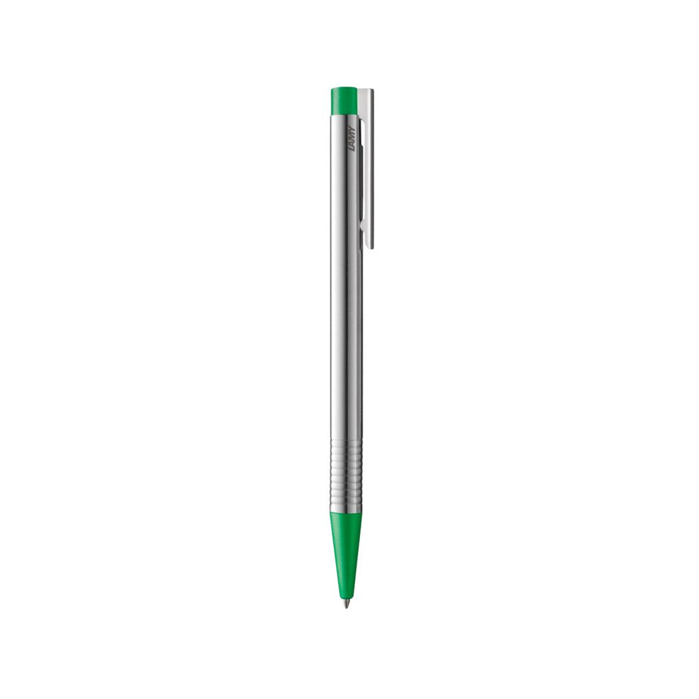 Lamy Logo Ballpoint Pen Matt Green — uncapped with cap posted