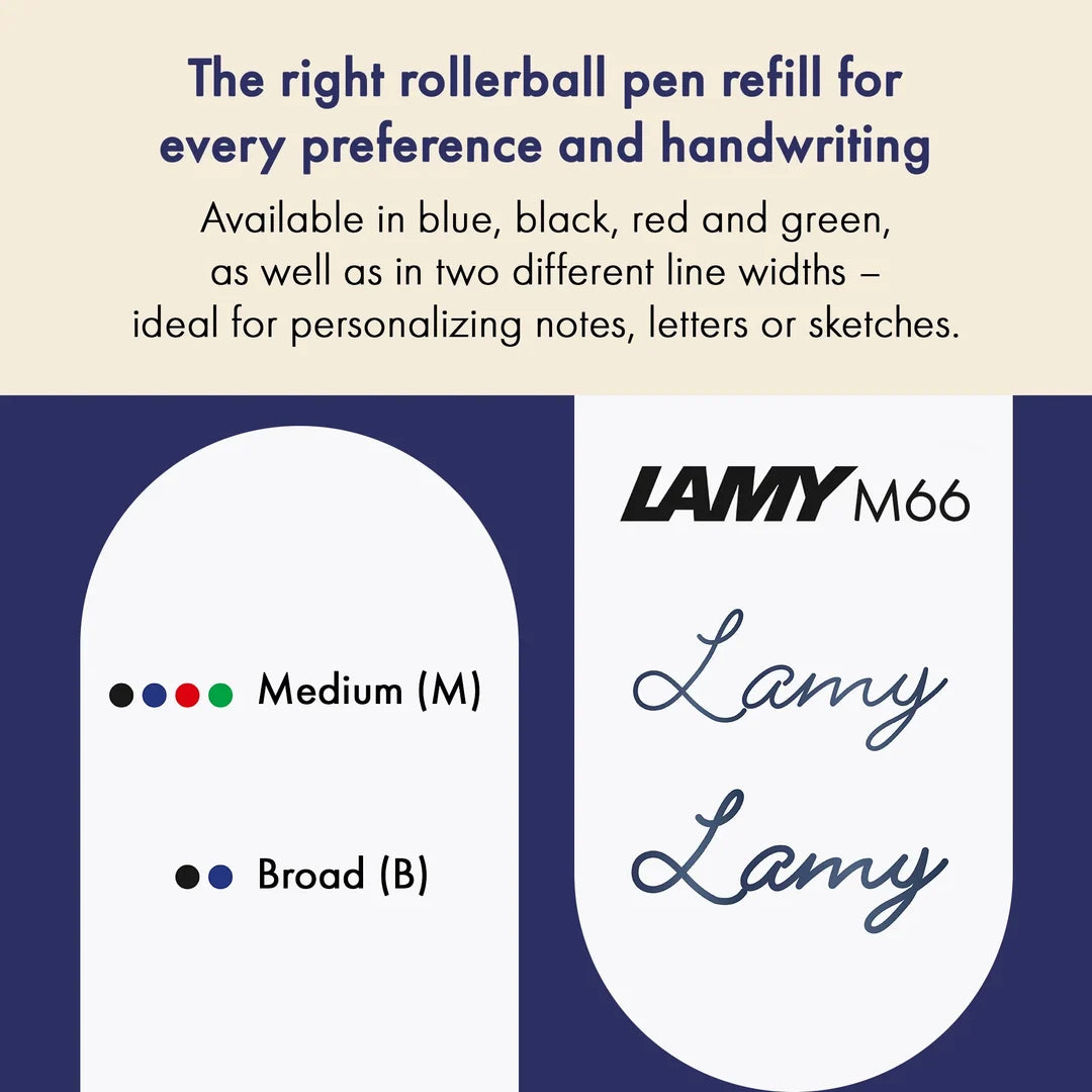 Lamy M66 Rollerball Pen Refill - Broad Black – detail view