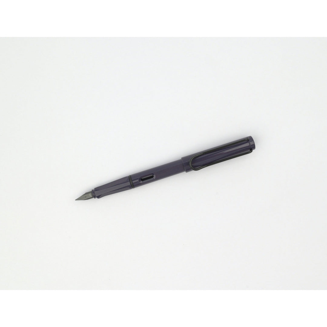 LAMY Safari Fountain Pen Meteora special edition 2026 - uncapped, nib pointing left