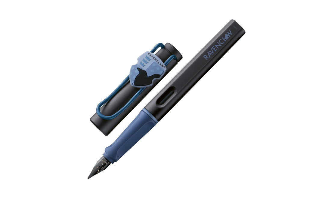 Lamy Safari Ravenclaw Fountain Pen – Harry Potter Special Edition with deep navy body, ergonomic transparent grip, laser-engraved Ravenclaw emblem, and spring-action clip.
