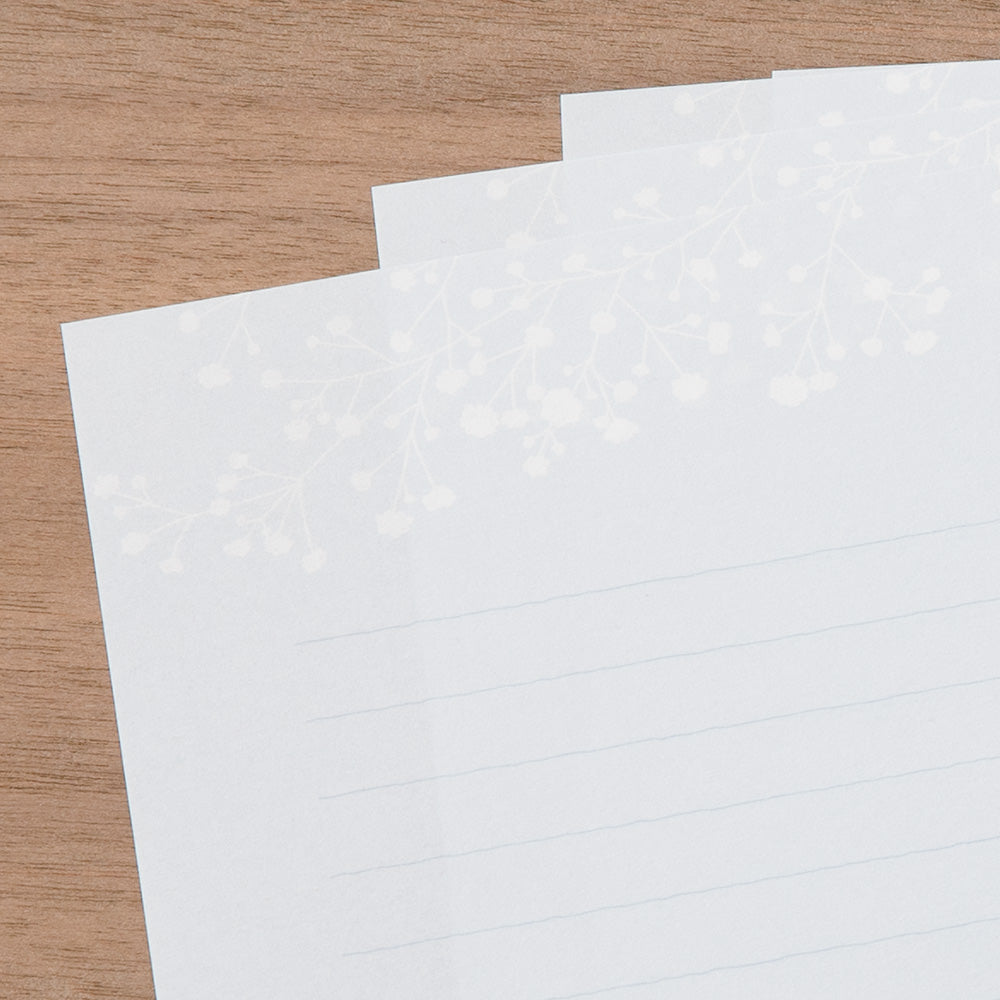 Letter Set 508 Foil-stamped Envelopes Gypsophila / Baby’s Breath