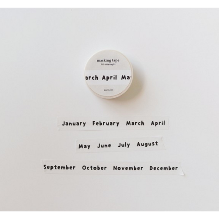 Suatelier Masking Tape in lettering.01 — Suatelier washi tape — decorative Japanese paper tape for journaling and craft, at Cityluxe Singapore