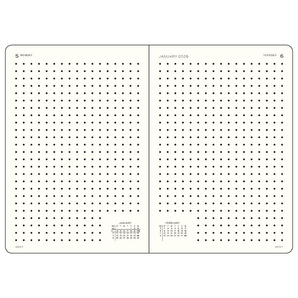 Leuchtturm1917 A5 Daily Planner 2027 (dotted) – inside page layout