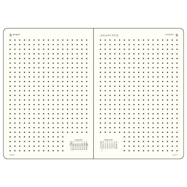Leuchtturm1917 A5 Daily Planner 2027 (dotted) – inside page layout
