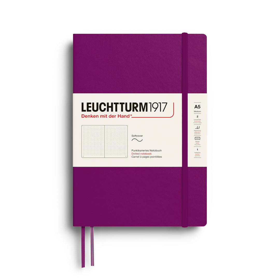 Leuchtturm1917 A5 Medium Softcover Notebook - Dotted / Burgundy