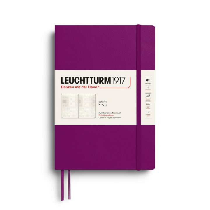 Leuchtturm1917 A5 Medium Softcover Notebook - Dotted / Burgundy
