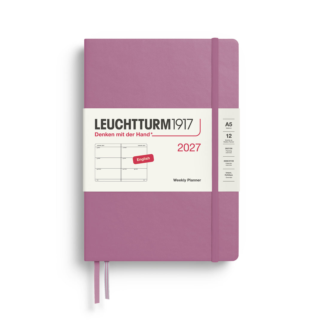 Leuchtturm1917 A5 Medium Weekly Planner 2027 - Dusty Rose