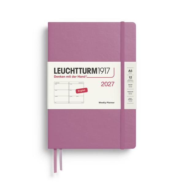 Leuchtturm1917 A5 Medium Weekly Planner 2027 - Dusty Rose