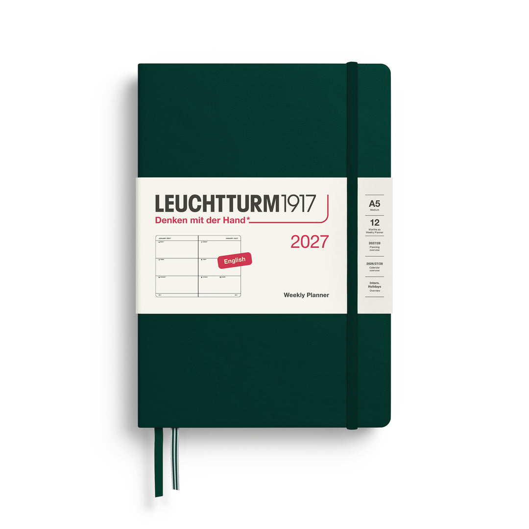 Leuchtturm1917 A5 Medium Weekly Planner 2027 - Forest Green