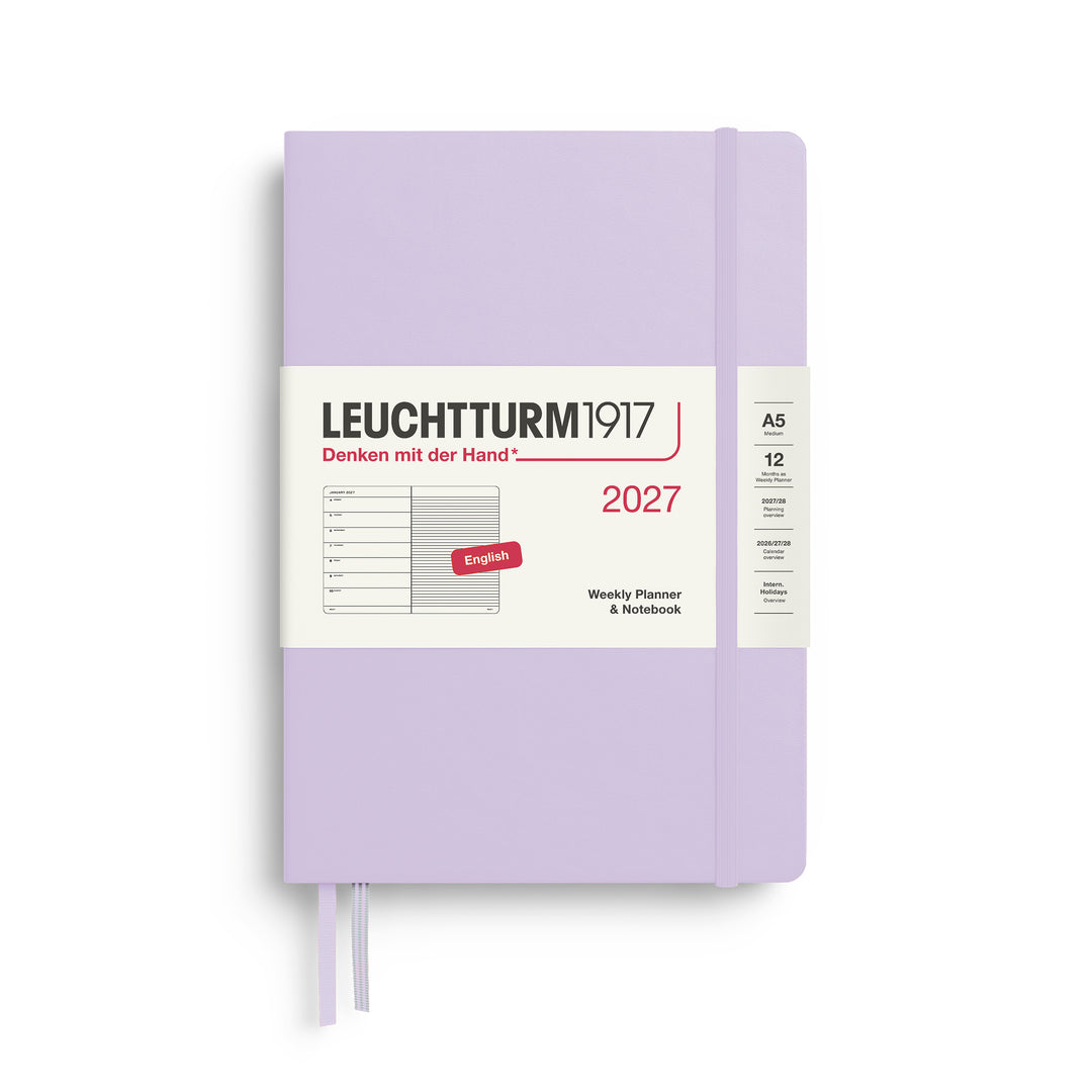 Leuchtturm1917 A5 Medium Weekly Planner &amp; Notebook 2027 - Lilac