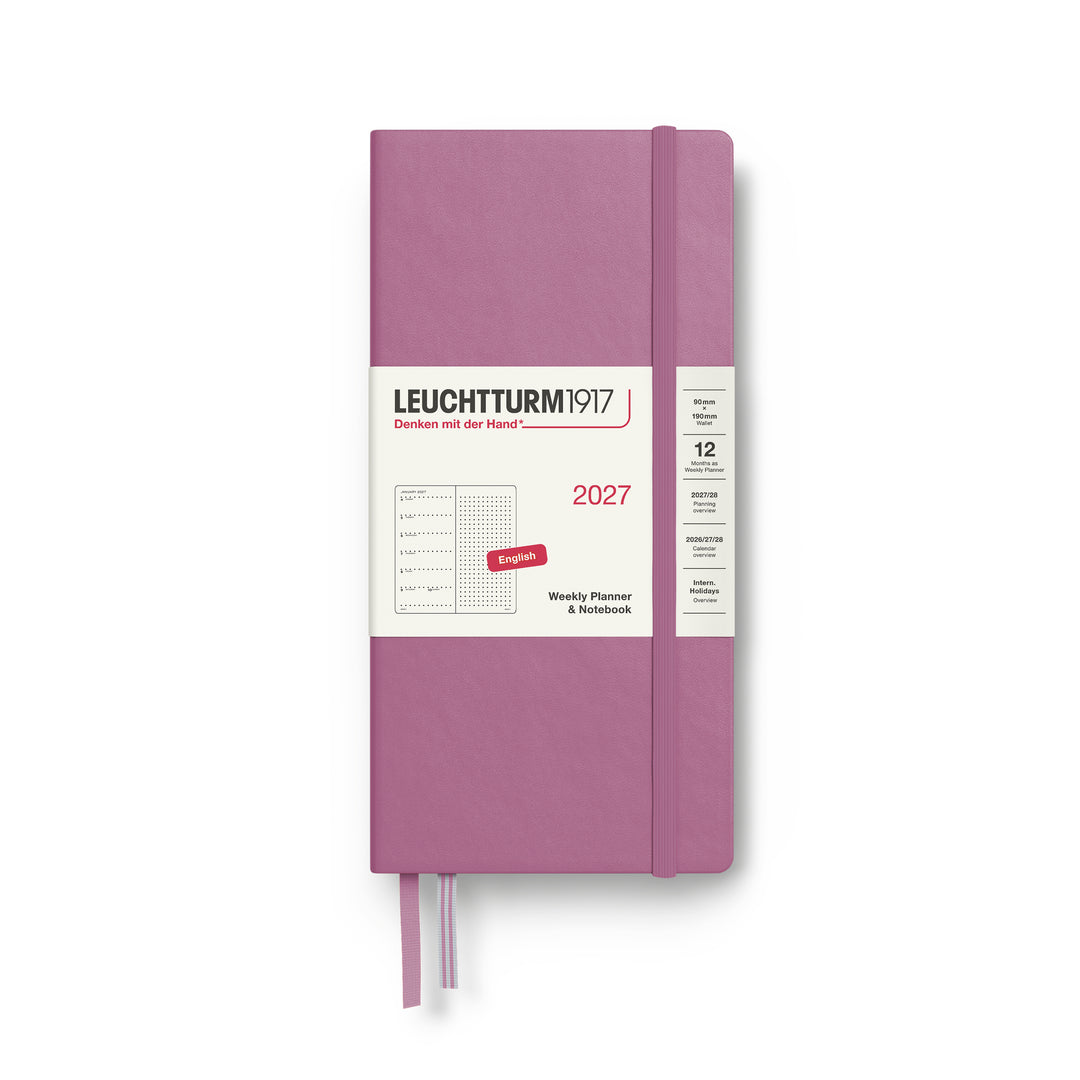 Leuchtturm1917 B6+ x A6 Wallet Weekly Planner &amp; Notebook 2027 - Dusty Rose
