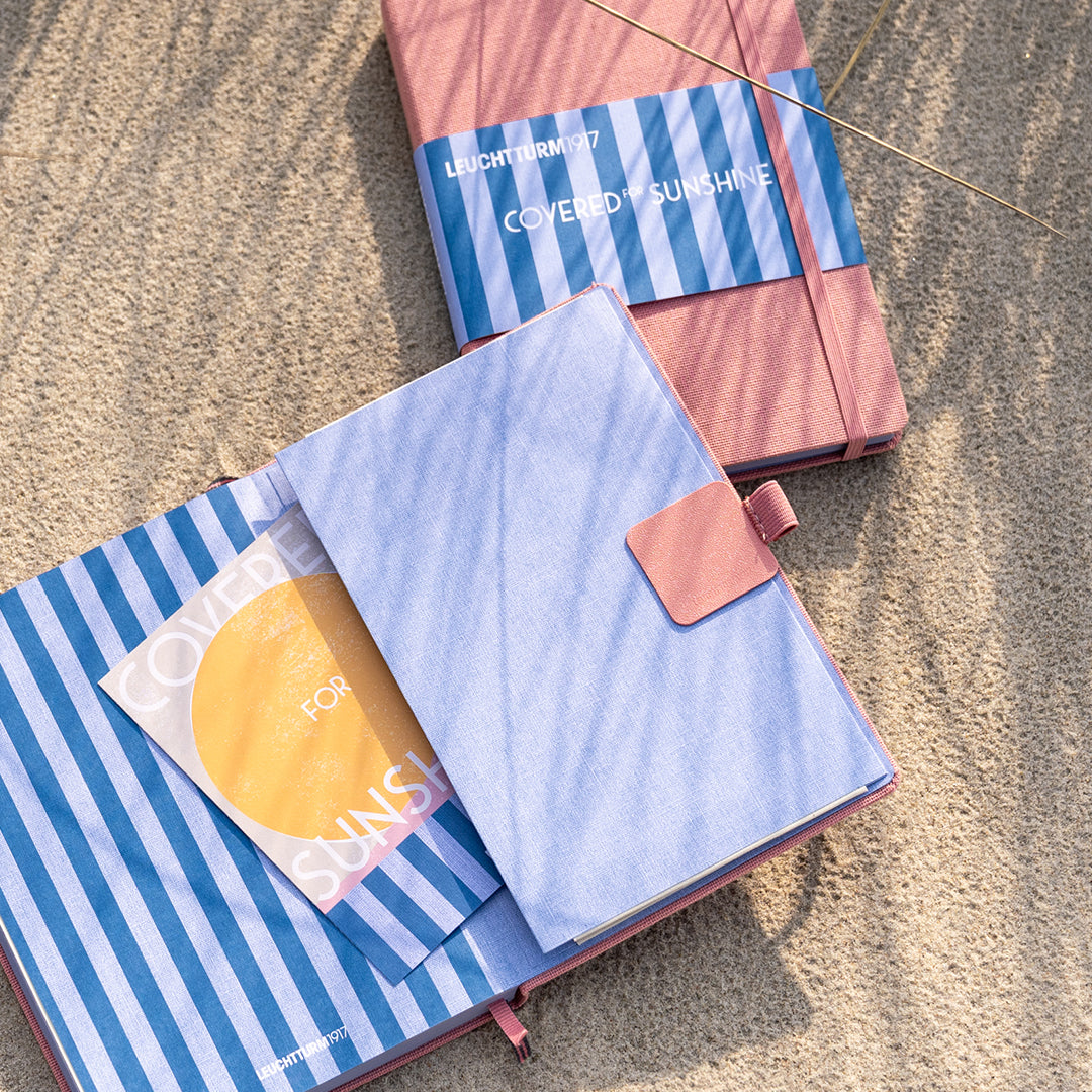 Leuchtturm1917 Covered for Sunshine A5 notebook in Beach Rose – lifestyle photo
