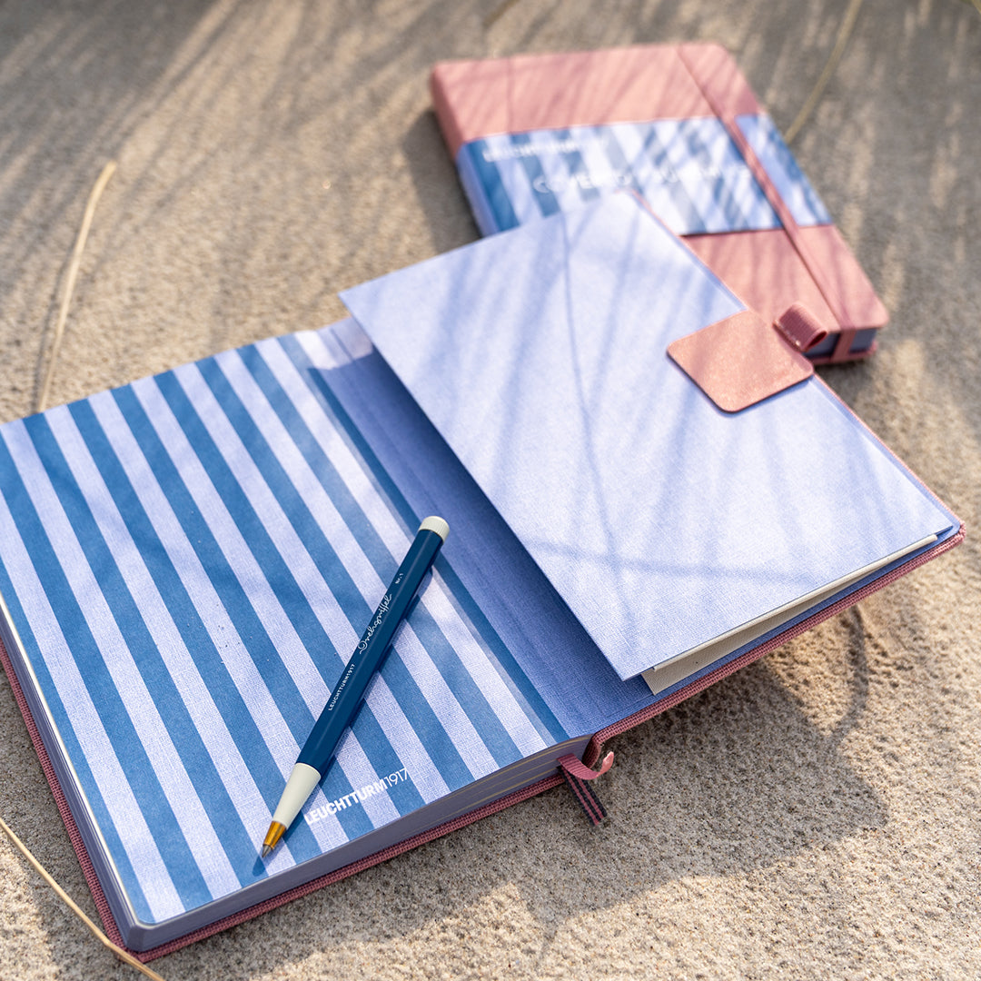 Leuchtturm1917 Covered for Sunshine A5 notebook in Beach Rose – lifestyle photo