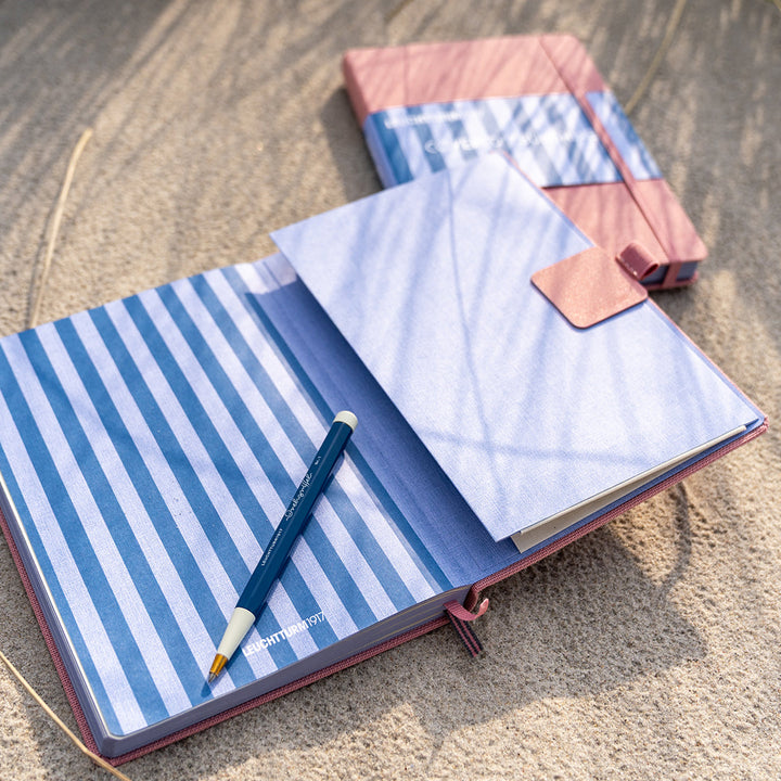 Leuchtturm1917 Covered for Sunshine A5 notebook in Beach Rose – lifestyle photo