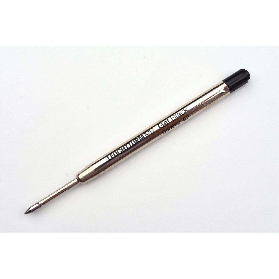 Close-up of the Leuchtturm1917 Gel Black ceramic 0.5 mm refill for Drehgriffel Nr. 1