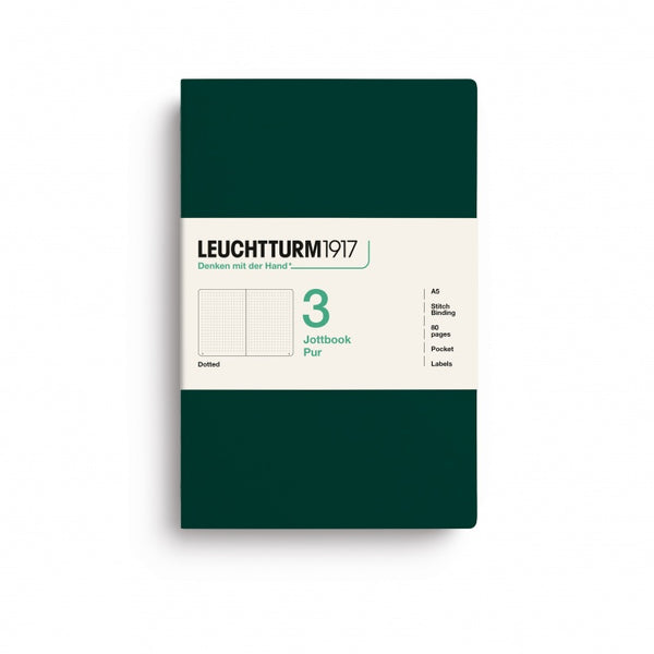 Leuchtturm1917 Jottbook Pur Medium Dotted - Forest Green