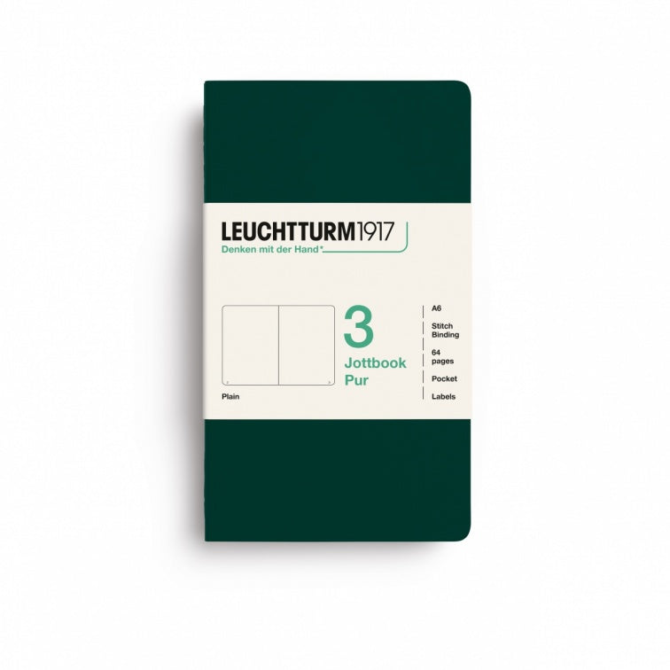 Leuchtturm1917 Jottbook Pur Pocket Plain - Forest Green