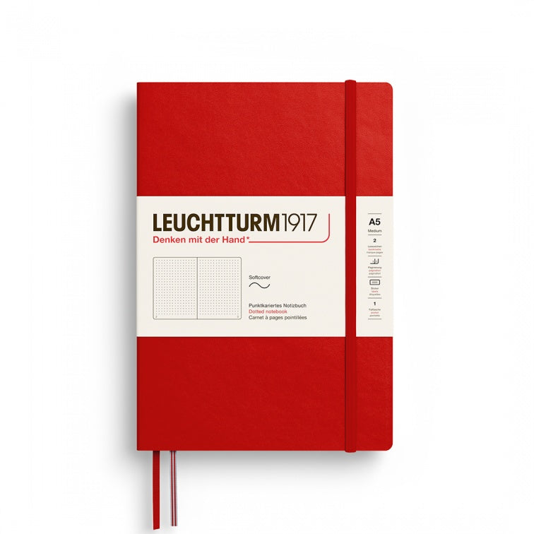 Leuchtturm1917 Notebooks Medium Softcover A5 Dotted - Cherry