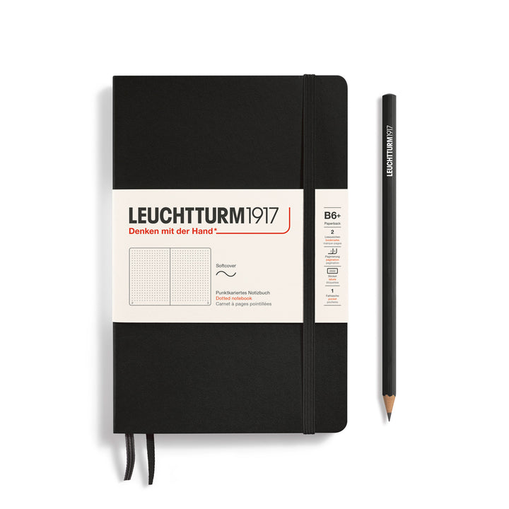 Leuchtturm1917 B6+ Softcover Notebook in Dotted / Black — Leuchtturm1917 notebook — quality writing journal with premium paper, at Cityluxe Singapore stationery store