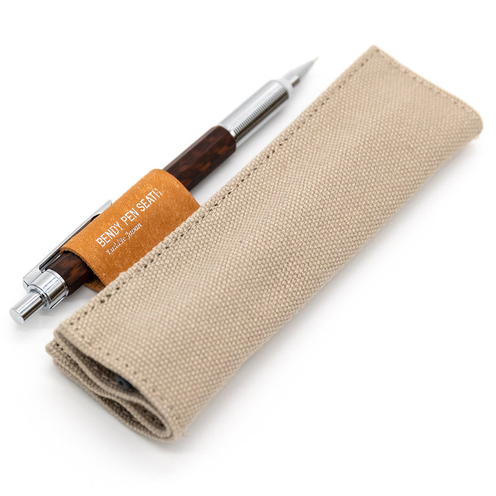 Luddite Canvas×MAYA Bendy Pen Sheath 2+1 - Beige — tip detail