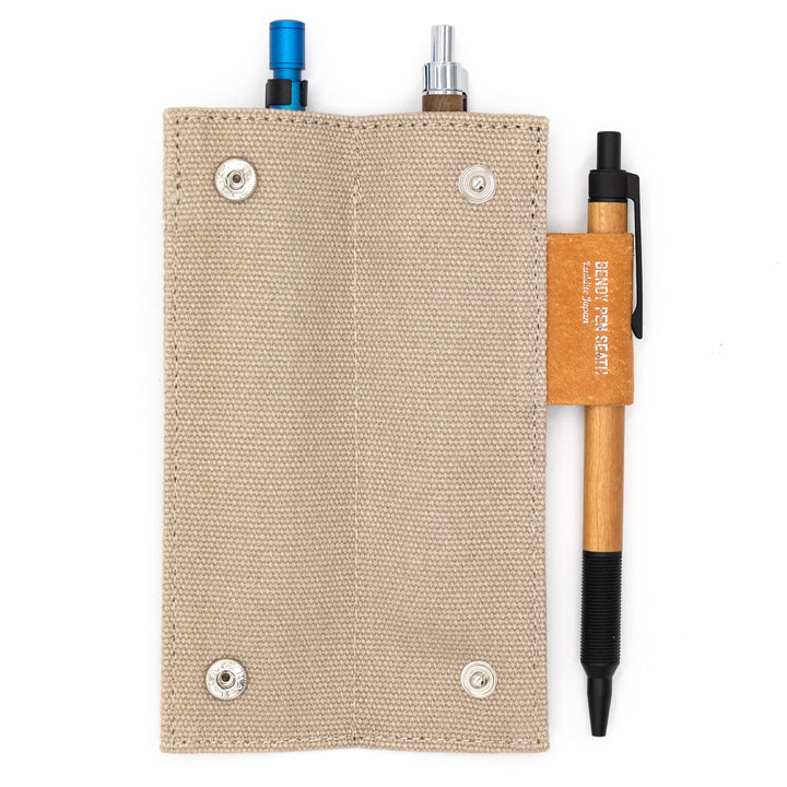 Luddite Canvas×MAYA Bendy Pen Sheath 2+1 - Beige — barrel detail