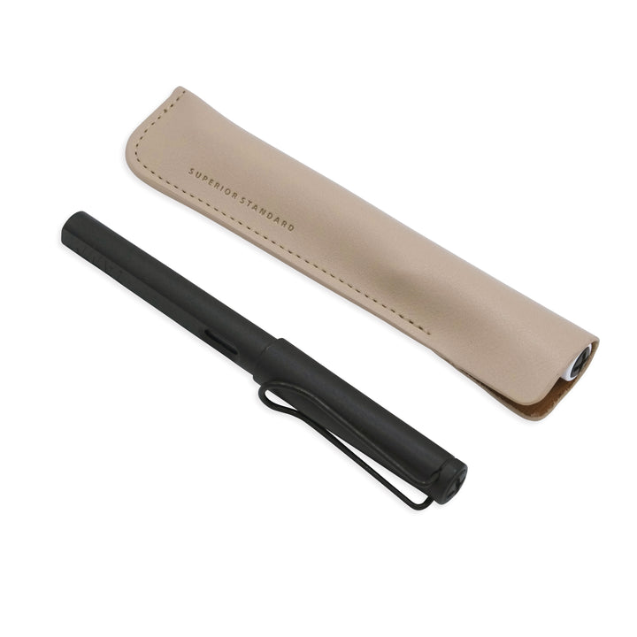 Luddite Superior Standard PU Leather Pen Holder in Graige — Luddite pencil — quality graphite writing pencil, at Cityluxe Singapore