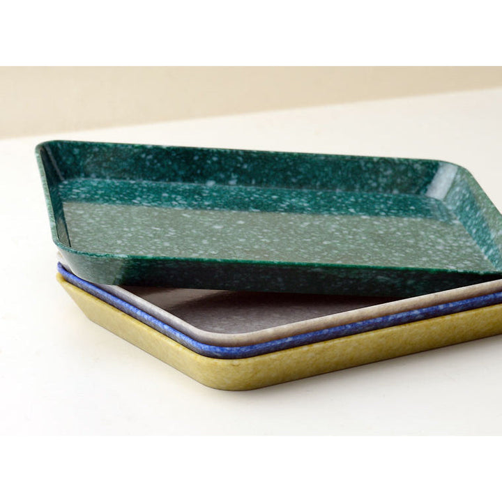 Hightide Marbled Melamine Desk Tray Medium - Dark Green – feature detail