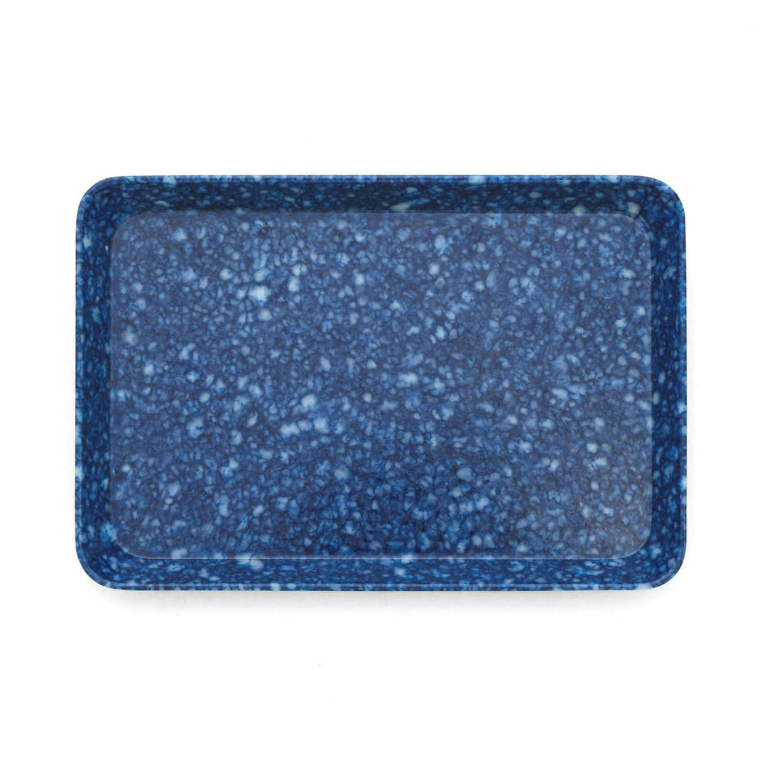 Marbled Melamine Desk Tray Medium in Navy – elegant navy marble-patterned tray for organizing stationery or accessories.