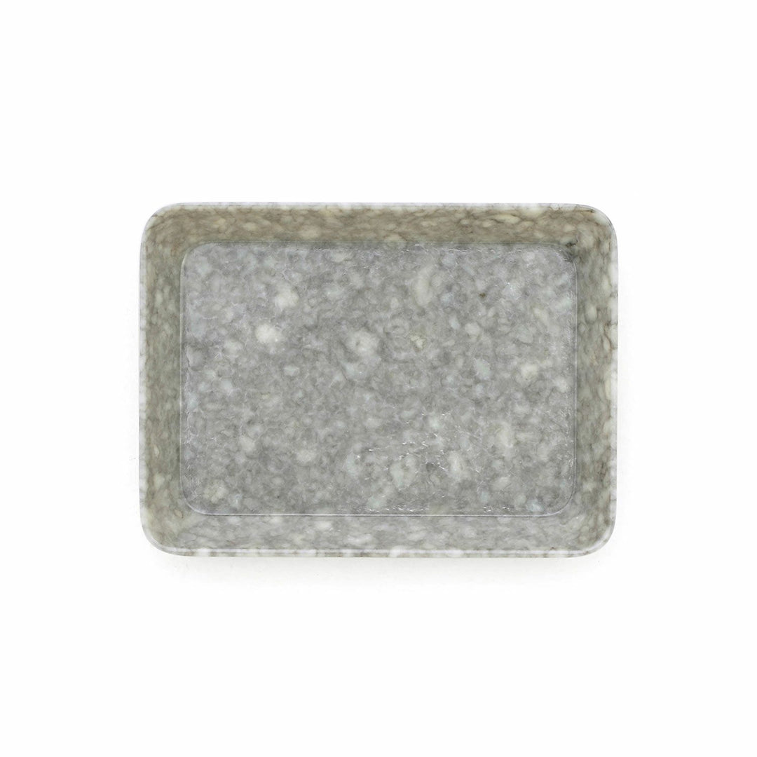  Marbled Melamine Desk Tray Small in Gray – small marble-patterned tray for organizing keys, pens, or jewelry.