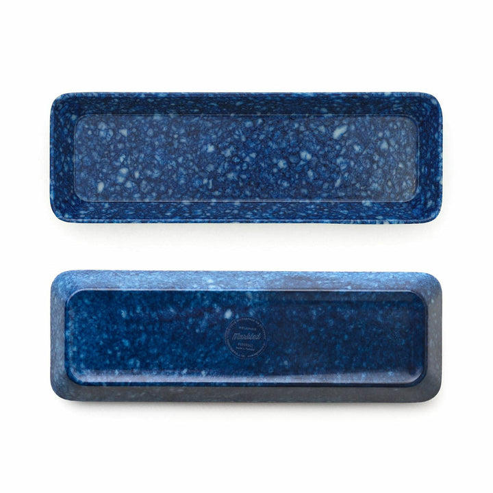 Hightide Marbled Melamine Pen Tray - Navy — side view