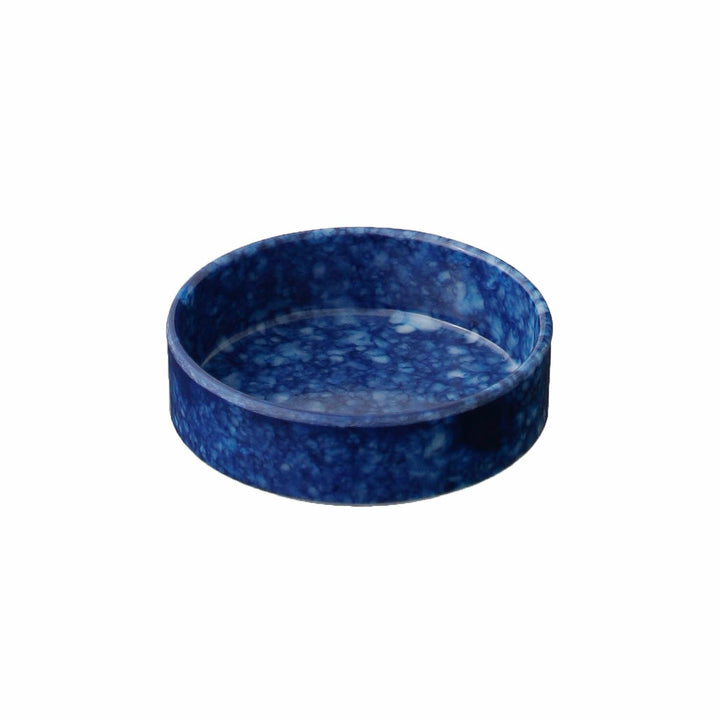Hightide Marbled Melamine Stacking Tray Small - Navy — front view