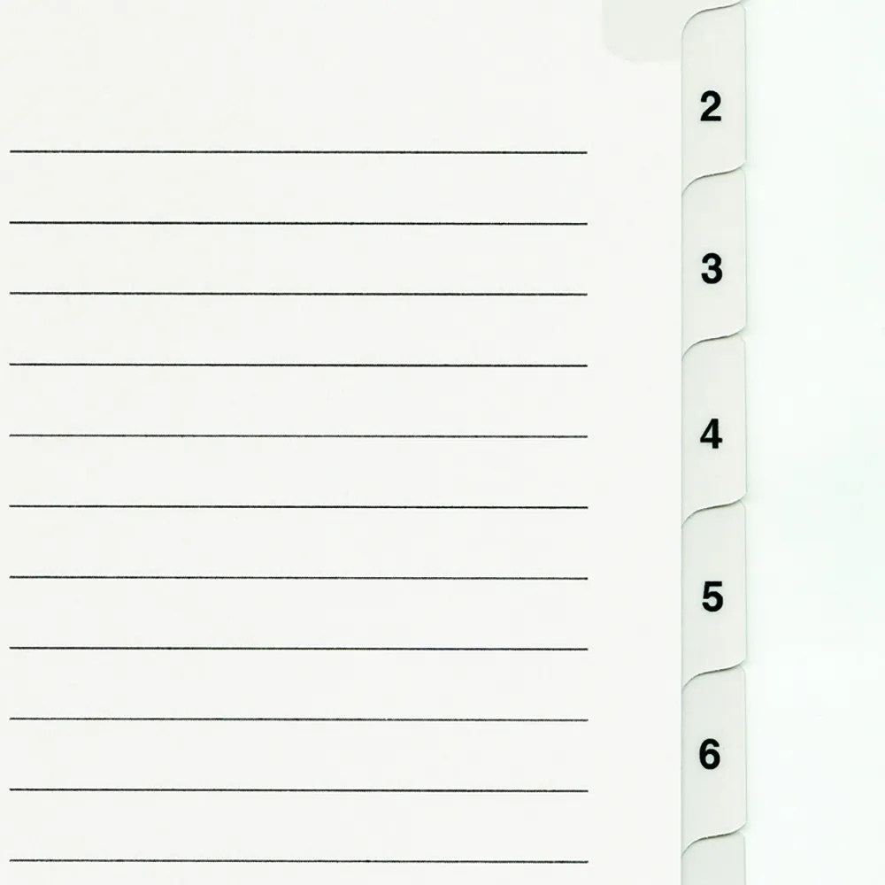 Maruman A4 Laminated Tab 2 holes 1-12 — side view