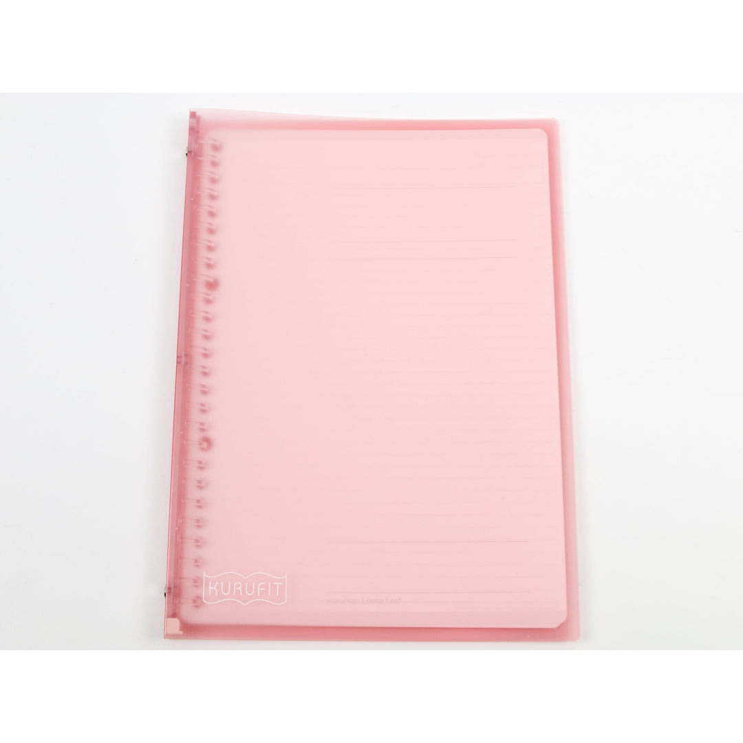 Maruman Kurufit B5 binder in light pink, front cover view