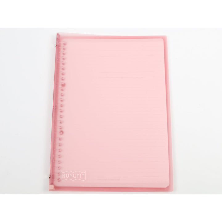 Maruman Kurufit B5 binder in light pink, front cover view