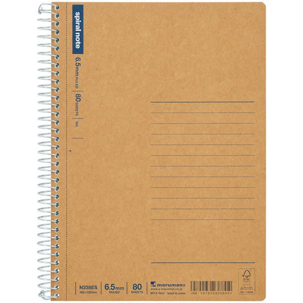 Maruman B6 Spiral Note BASIC Lined 80 Sheets