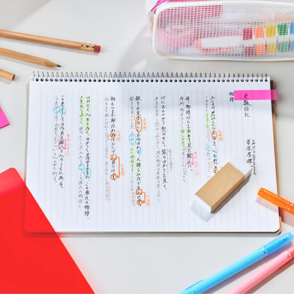 Maruman B6 Spiral Note BASIC Lined 80 Sheets — detail view