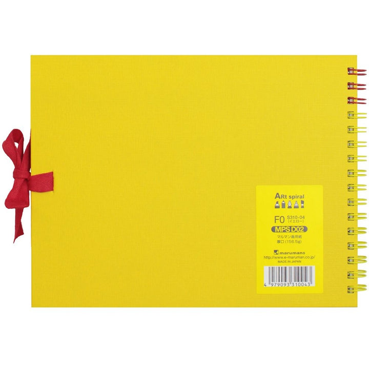 Maruman F0 Art Spiral sketchbook in yellow, back cover view