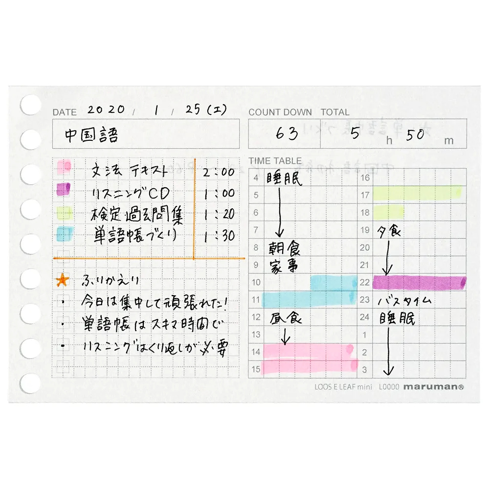 Maruman Mini size Loose Leaf Time Planning