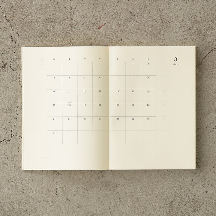 MD Notebook Diary (A5) Thin 2026 — ruling detail