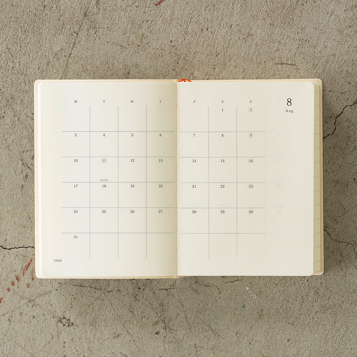 MD Notebook Diary  A6 1Day 1Page - 2026 — open spread