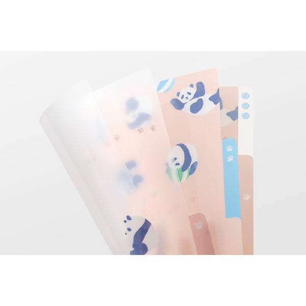 Midori A5 3 Pockets Clear Folder - Panda – display view