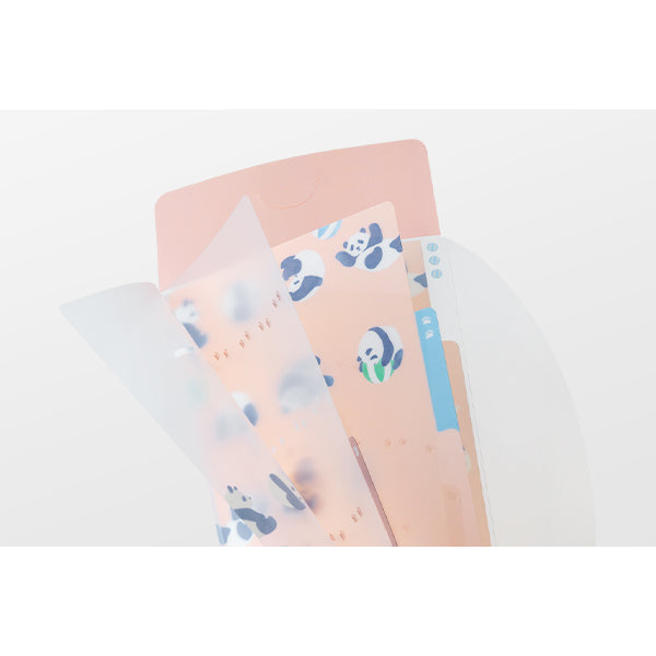 Midori A5 Slim 3 Pockets Clear Folder with Flap - Panda – display view