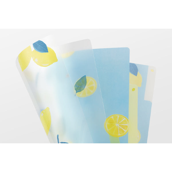 Midori A5 3 Pockets Clear Folder - Lemon – display view